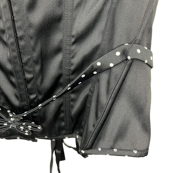 Y2K Charlotte Russe Black Polka Dot Corset Top L - Picture 3 of 8